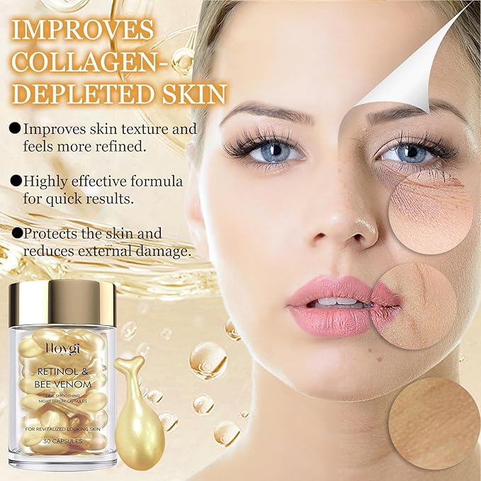 Hoygi Luxury Anti-Aging Capsules – Retinol & Bee Venom Infused | Original Korean Formula