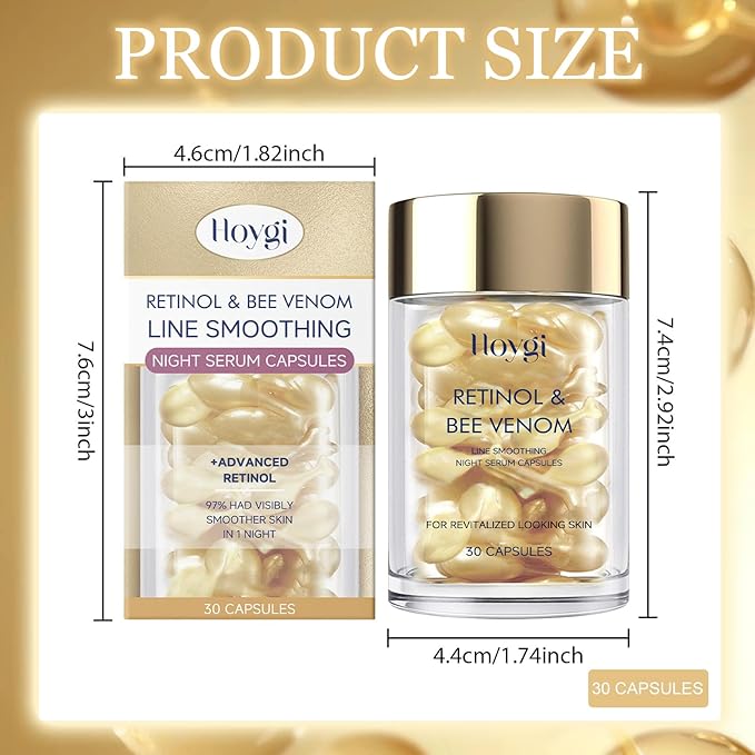 Hoygi Luxury Anti-Aging Capsules – Retinol & Bee Venom Infused | Original Korean Formula