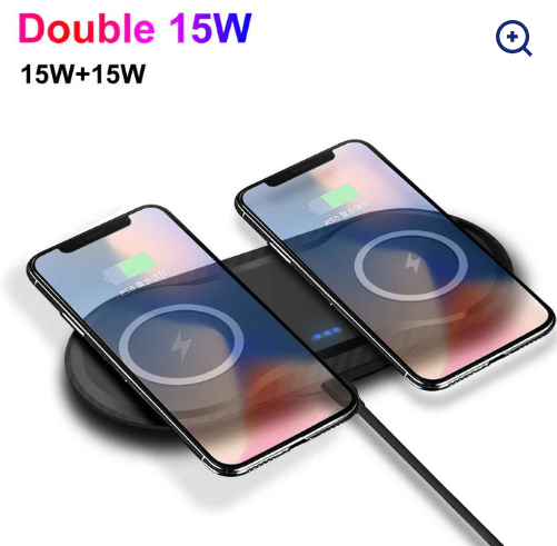 Dual 15W 2-In-1 Wireless Charger