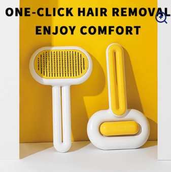 Pet Grooming Brush – One-Click Clean, Soft Massage Comb for Cats & Dogs