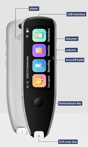Smart Translation Pen – Real-Time Language Translator with Dual Microphones.