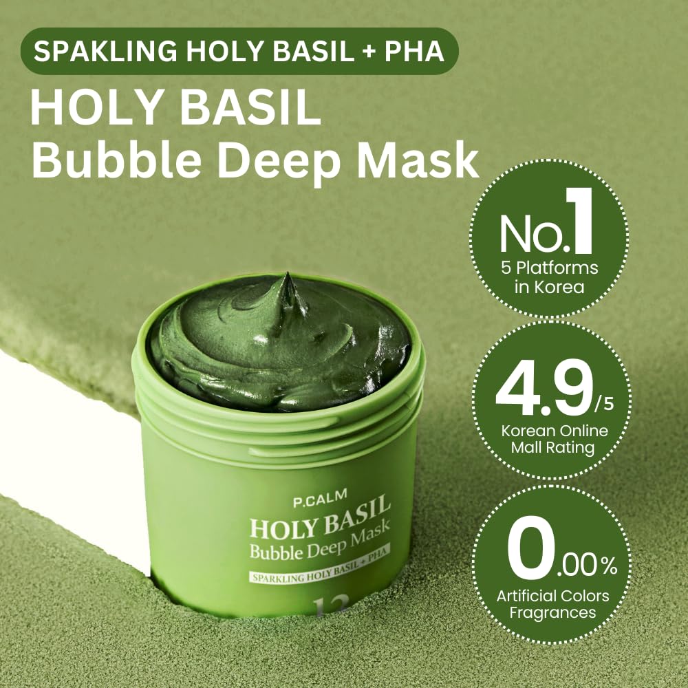 Holy Basil Bubble Deep Mask – Transformative Clay-to-Bubble Deep Cleansing Treatment
