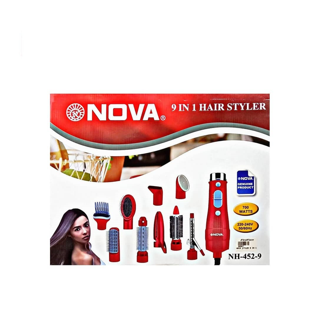Nova Hair Styler 9-in-1 | Multi-Functional Hair Styling Tool with 9 Attachments
