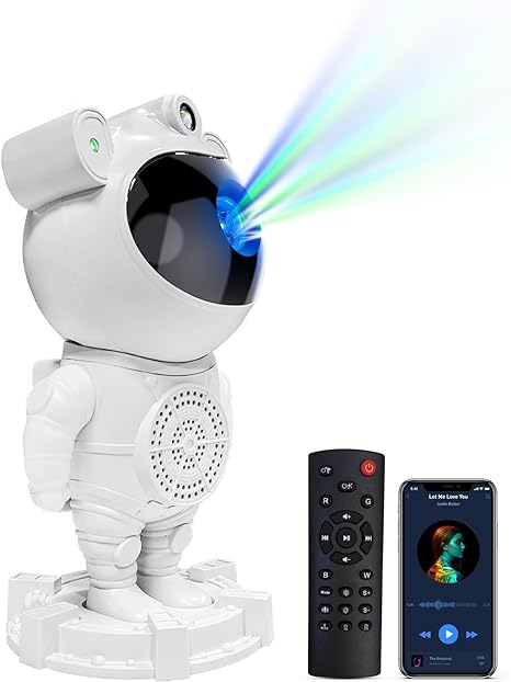 Astronaut Star Projector – Galaxy Light with Remote, 8 Nebula Effects & Timer