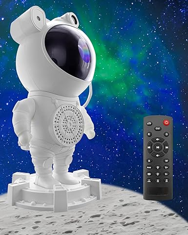 Astronaut Star Projector – Galaxy Light with Remote, 8 Nebula Effects & Timer