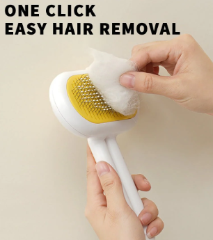 Pet Grooming Brush – One-Click Clean, Soft Massage Comb for Cats & Dogs