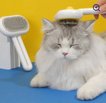 Pet Grooming Brush – One-Click Clean, Soft Massage Comb for Cats & Dogs