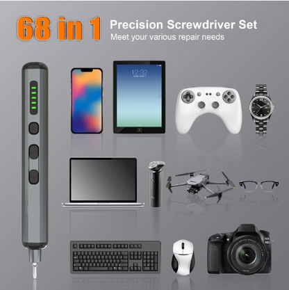 Screwdriver Set (68-Piece) – Precision, Flat, Phillips & More with Ergonomic Handles