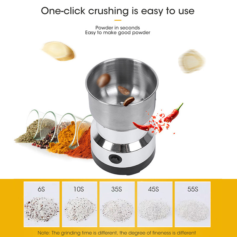 Stainless Steel Electric Grinder – High-Speed Coffee Bean, Spice & Grain Grinder