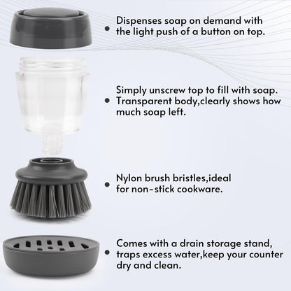 Smart Cleaning Brush with Auto Liquid Dispenser for Kitchen Pots