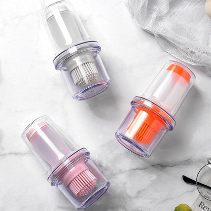 Portable Oil Bottle with Brush Silicone Barbecue Liquid Gadgets High-temperature Kitchen Baking Pastry Barbecue BBQ Tool