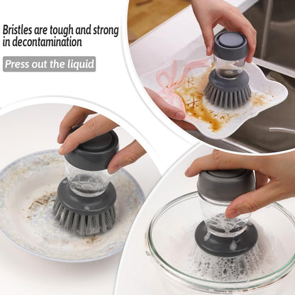 Smart Cleaning Brush with Auto Liquid Dispenser for Kitchen Pots