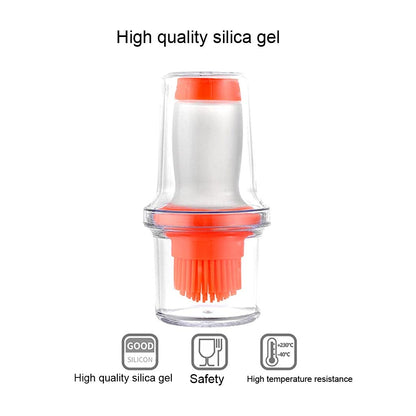 Portable Oil Bottle with Brush Silicone Barbecue Liquid Gadgets High-temperature Kitchen Baking Pastry Barbecue BBQ Tool