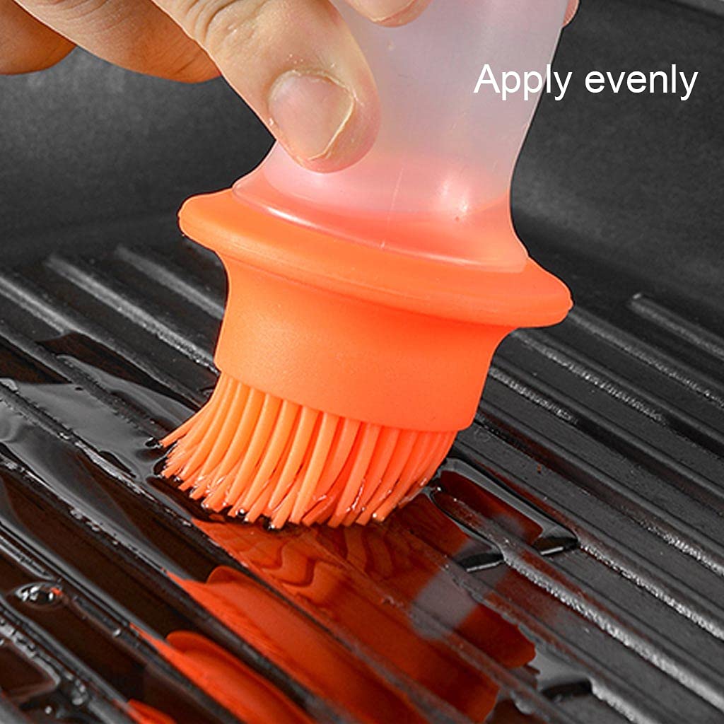 Portable Oil Bottle with Brush Silicone Barbecue Liquid Gadgets High-temperature Kitchen Baking Pastry Barbecue BBQ Tool