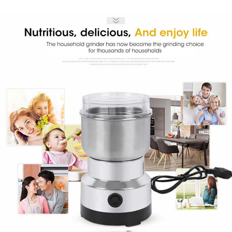 Stainless Steel Electric Grinder – High-Speed Coffee Bean, Spice & Grain Grinder
