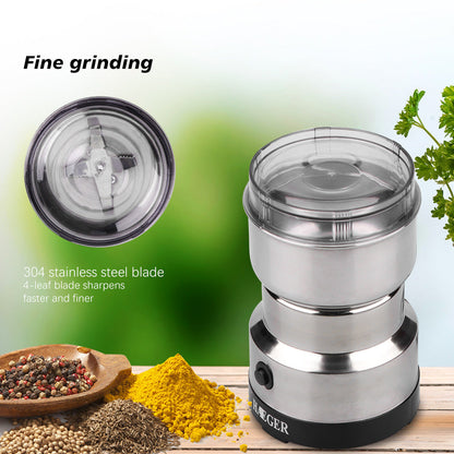 Stainless Steel Electric Grinder – High-Speed Coffee Bean, Spice & Grain Grinder